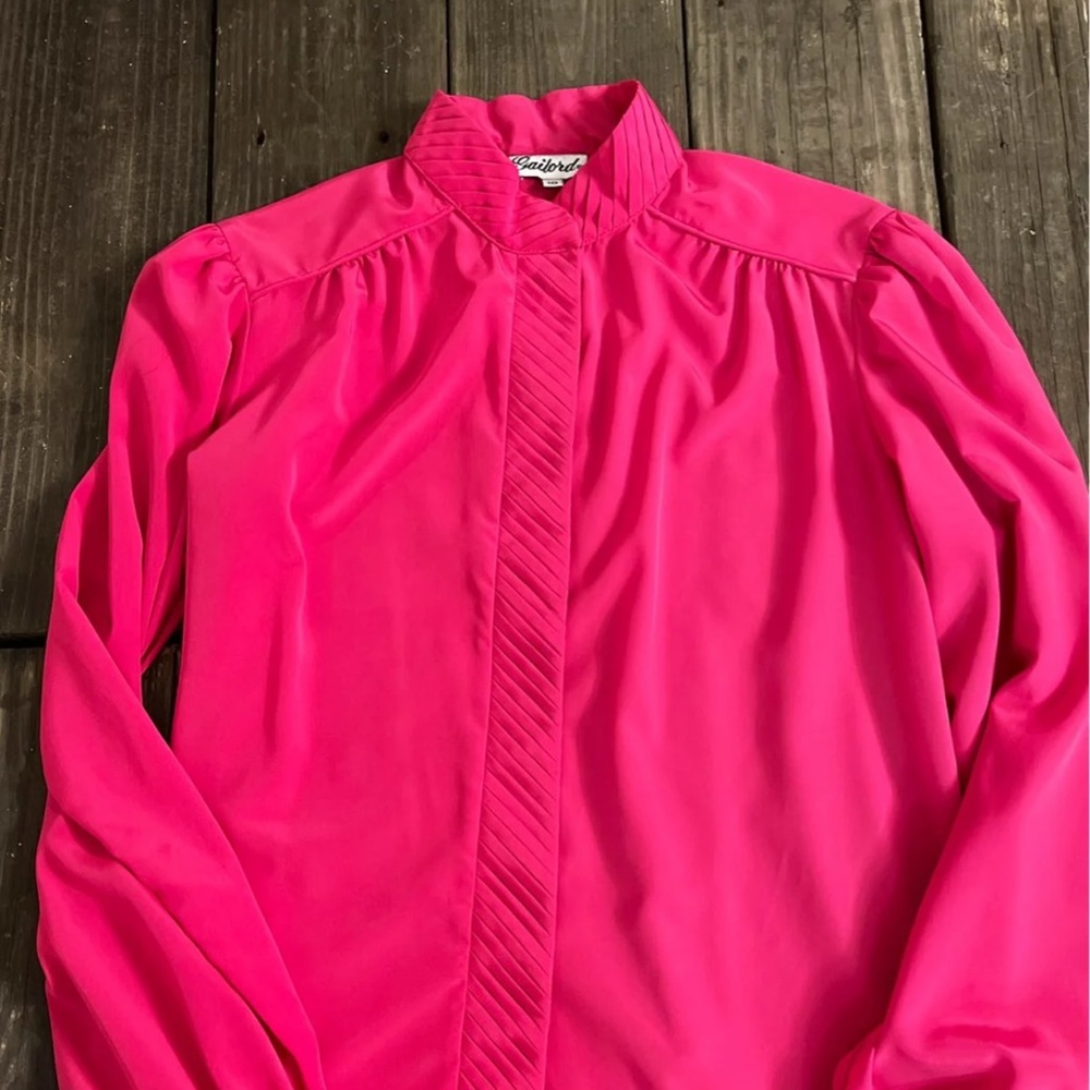 Vintage Gailord Rasberry Blouse size 10